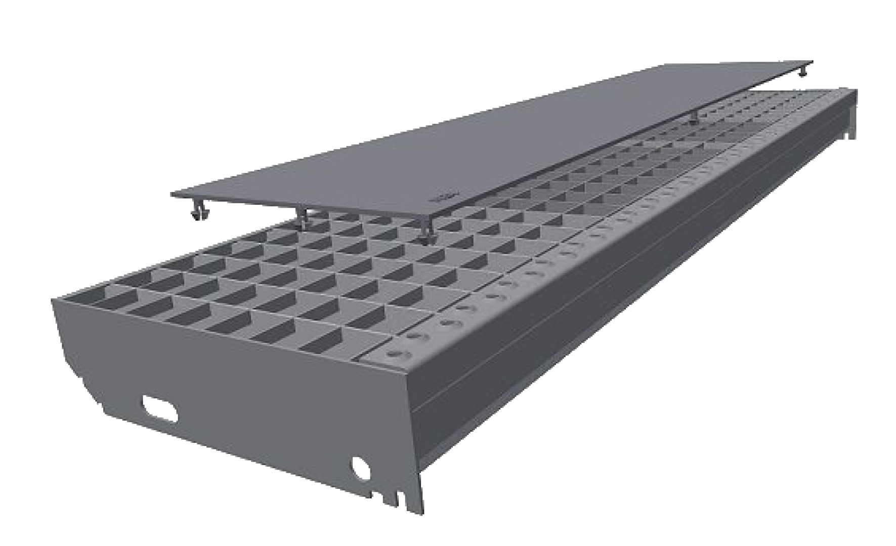 MEAFloor rough/smooth grating support approx. 800x200mm gray - Kopie
